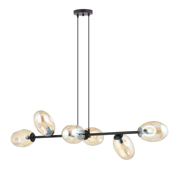 Suspension noir ambre E14 verre métal