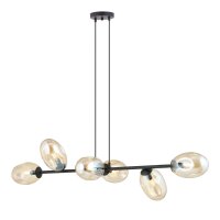 Suspension noir ambre E14 verre métal