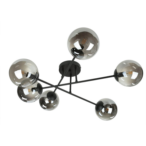 Plafonnier noir graphite E14 verre métal