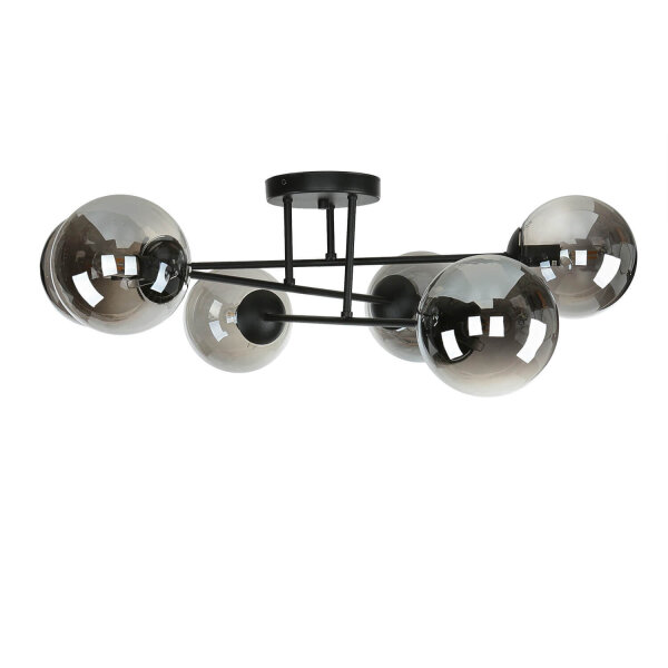 Plafonnier noir graphite E14 verre métal