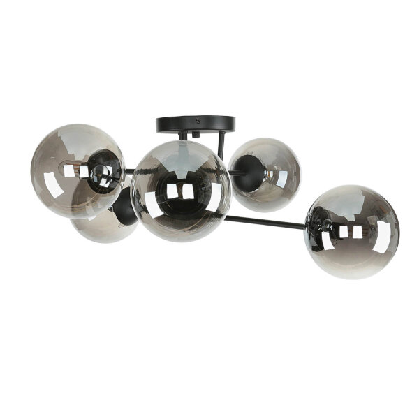 Plafonnier noir graphite E14 verre métal
