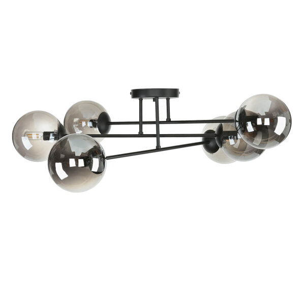 Plafonnier noir graphite E14 verre métal