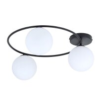 Plafonnier noir blanc H : 20 cm Ø 47 cm LIBORIO