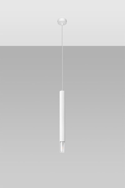 Lampe à suspendre étroite Ø 4 cm Métal Verre G9 Cylindre Moderne