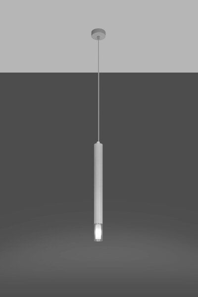 Lampe à suspendre étroite Ø 4 cm Métal Verre G9 Cylindre Moderne