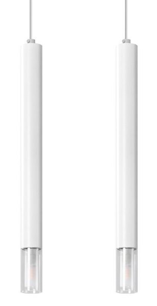 Lampe à suspendre 2 flammes G9 Blanc Métal Verre Moderne