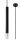 Suspension Noir Cylindre Ø 4 cm étroit Métal Verre