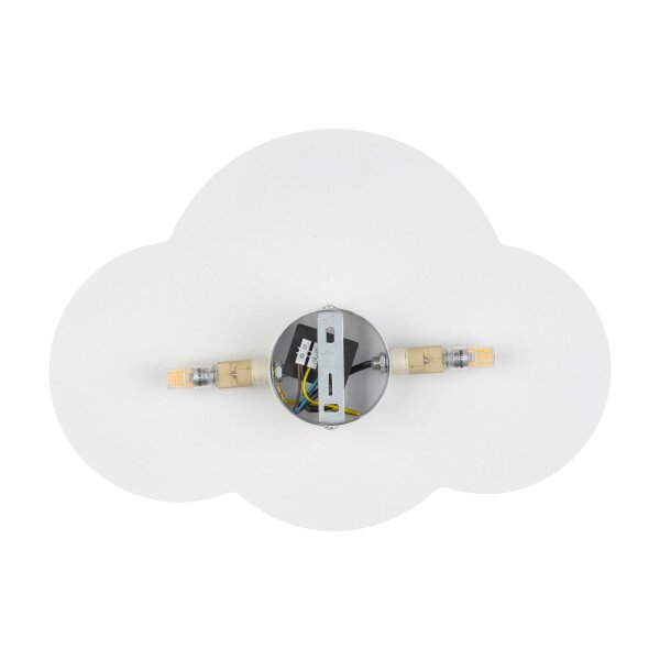 Lampe pour chambre denfant mur blanc 2x G9 métal nuage indirect