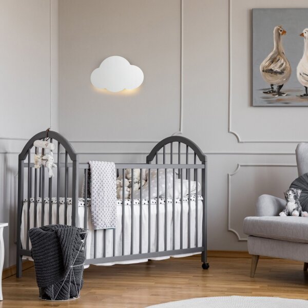 Lampe pour chambre denfant mur blanc 2x G9 métal nuage indirect