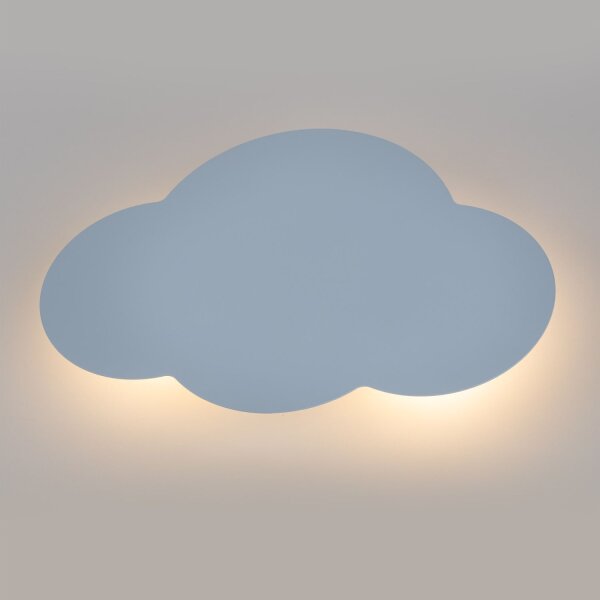 Applique murale chambre denfant nuage 2x G9 bleu clair métal
