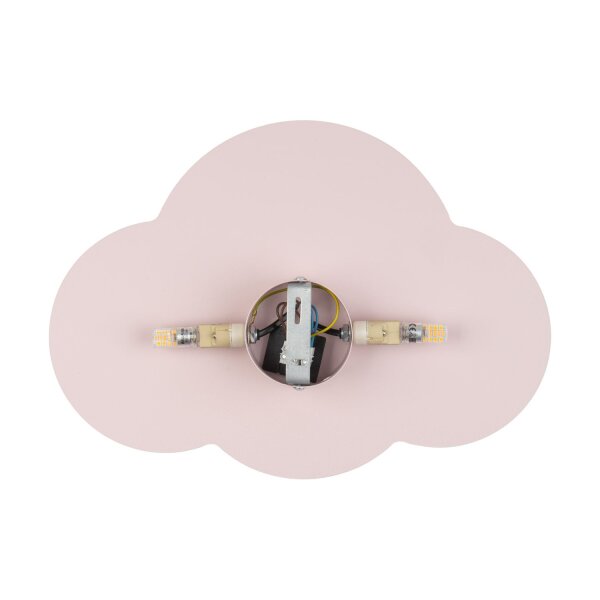 Lampe pour chambre denfant Mur Rose Nuage 2x G9 Métal WOLKI
