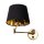 Applique chambre bras pivotant interrupteur E27 or noir