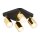 Spot de plafond métallique 4 flammes GU10 noir or BRIONY