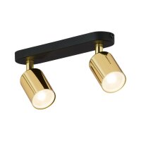 Spot de plafond 2 flammes GU10 métal noir or