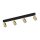 Spot de plafond GU10 or noir 4-flamme 83 cm long métal