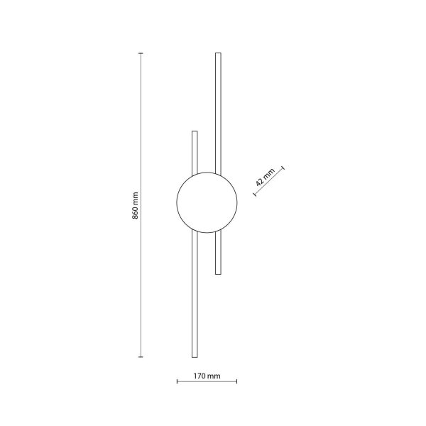 Applique indirecte LED Noir 3000 K Métal 86 cm de long