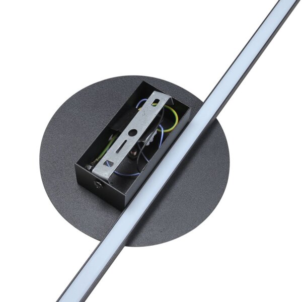 Applique LED 3000 K noir métal plat long 93 cm