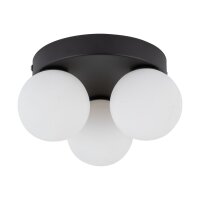 Plafonnier 3 flammes G9 Ø 23 cm Noir Blanc Verre...