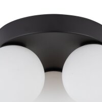Plafonnier 3 flammes G9 Ø 23 cm Noir Blanc Verre...