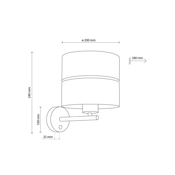 Applique moderne avec interrupteur E27 noir aspect bois naturel
