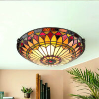 Plafonnier FARFALLA 10 Verre coloré Lampe Tiffany