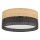 Plafonnier rond Ø 50 cm à faible éblouissement Noir aspect bois Moderne