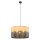 Suspension Noir Naturel Ø 50 cm ajustable 3x E27 Moderne