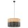 Suspension Noir Naturel Ø 50 cm ajustable 3x E27 Moderne