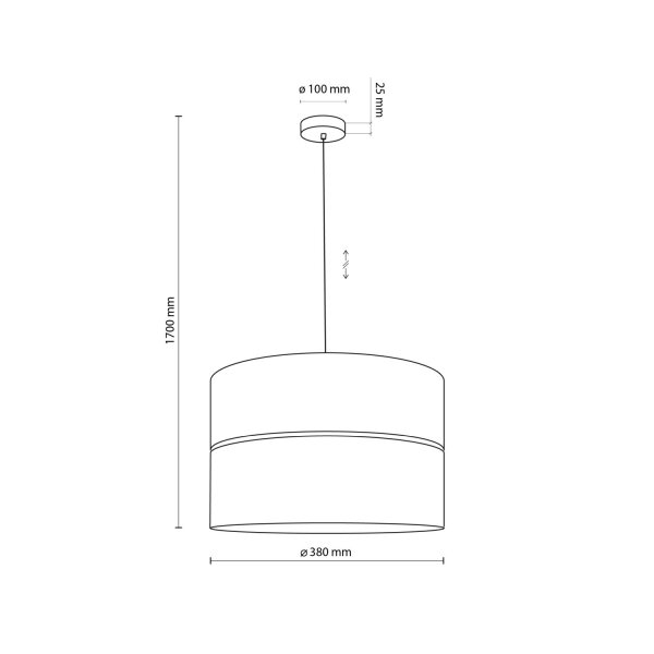 Lampe à suspendre réglable E27 Ø 38 cm Noir Naturel CANTU