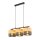 Lampe à suspendre Moderne allongée 3 flammes Noir Naturel E27