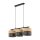 Lampe à suspendre Moderne allongée 3 flammes Noir Naturel E27