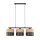 Lampe à suspendre Moderne allongée 3 flammes Noir Naturel E27