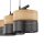 Lampe à suspendre Moderne allongée 3 flammes Noir Naturel E27