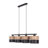 Lampe à suspendre noire nature E27 4 flammes...