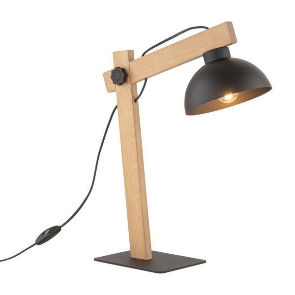 Lampe de bureau bois métal 52 cm réglable Junges Wohnen