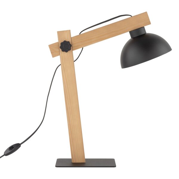 Lampe de bureau bois métal 52 cm réglable Junges Wohnen