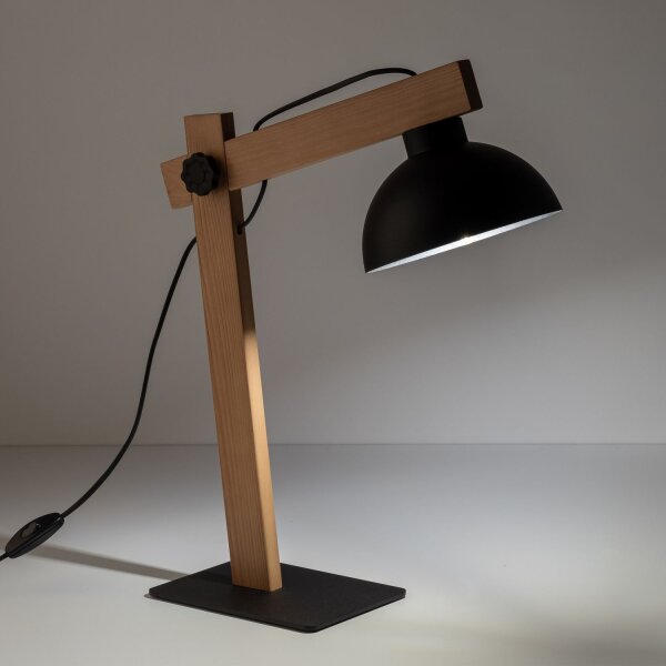Lampe de bureau bois métal 52 cm réglable Junges Wohnen