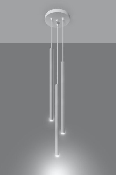 Suspension Blanc Métal 3 feux G9 PETERA Cuisine