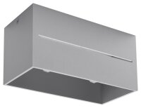 Plafonnier gris carr&eacute; moderne aluminium 2x G9 couloir