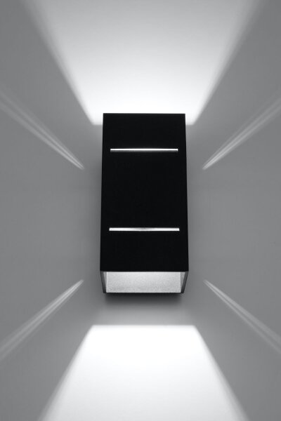 Applique murale noire aluminium carrée G9 Up Down Moderne