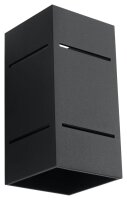 Applique murale noire aluminium carr&eacute;e G9 Up Down...
