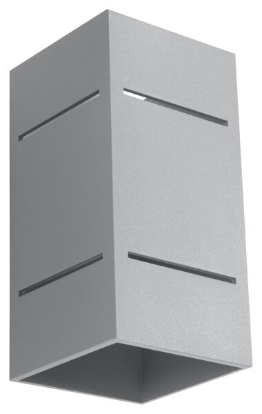 Applique grise aluminium carrée H:20cm Up Down Moderne