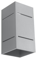Applique grise aluminium carr&eacute;e H:20cm Up Down...