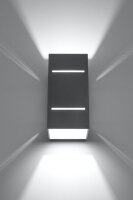 Applique grise aluminium carrée H:20cm Up Down...