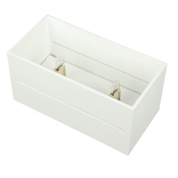 Plafonnier Blanc Aluminium L:20cm Carré Moderne 2x G9