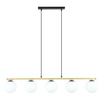 Suspension noir blanc or E14 verre métal 105 cm de...