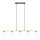 Suspension noir blanc or E14 verre métal 105 cm de long