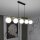 Suspension noir blanc or E14 verre métal 105 cm de long