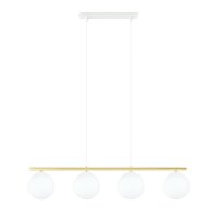 Suspension E14 blanc or Abat-jour sph&eacute;rique verre...