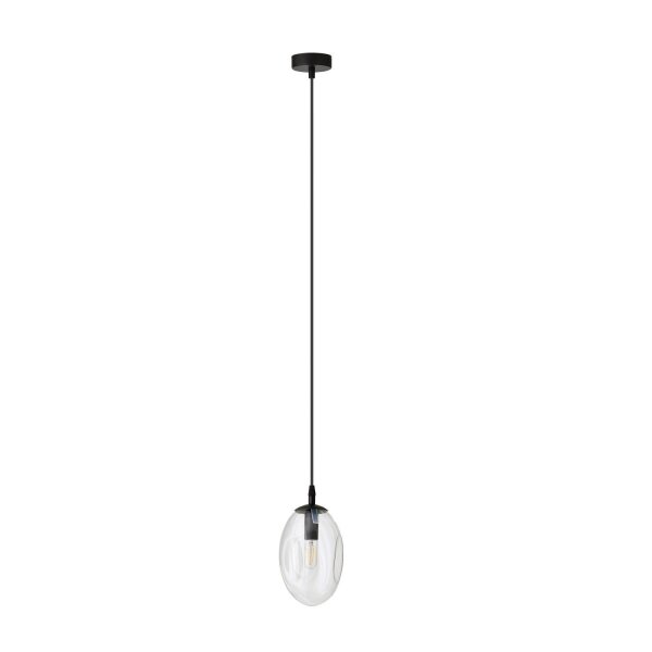 Suspension verre Abat-jour Ø 12 cm Noir Transparent